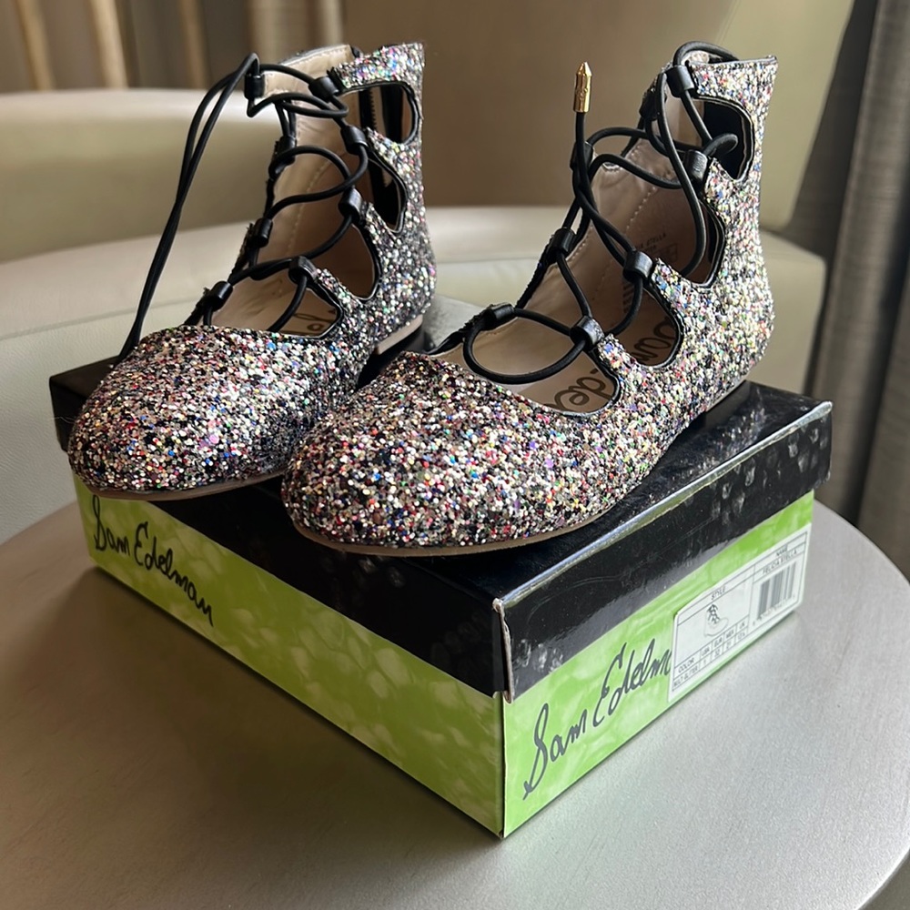 Girls Sam Edelman glitter shoes size 1